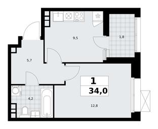 Apartment Sale, 34平方米 at Buninskie Kvartaly, Akademika Semyonova Street, 22, Moscow, Russia #3