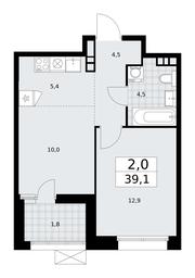 1-BD Apartment Sale, 39.1平方米 at Buninskie Kvartaly, Akademika Semyonova Street, 22, Moscow, Russia #2 1-BD Apartment Sale, 39.1平方米 at Buninskie Kvartaly, Akademika Semyonova Street, 22, Moscow, Russia #2