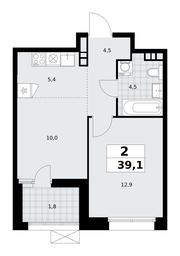1-BD Apartment Sale, 39.1平方米 at Buninskie Kvartaly, Akademika Semyonova Street, 22, Moscow, Russia #3 1-BD Apartment Sale, 39.1平方米 at Buninskie Kvartaly, Akademika Semyonova Street, 22, Moscow, Russia #3