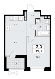 1-BD Apartment Sale, 39.1平方米 at Buninskie Kvartaly, Akademika Semyonova Street, 22, Moscow, Russia #2 1-BD Apartment Sale, 39.1平方米 at Buninskie Kvartaly, Akademika Semyonova Street, 22, Moscow, Russia #2