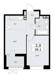 1-BD Apartment Sale, 39.1平方米 at Buninskie Kvartaly, Akademika Semyonova Street, 22, Moscow, Russia #2 1-BD Apartment Sale, 39.1平方米 at Buninskie Kvartaly, Akademika Semyonova Street, 22, Moscow, Russia #2