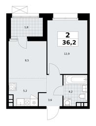 1-BD Apartment Sale, 36.2 sq. m. at Buninskie Kvartaly, Akademika Semyonova Street, 22, Moscow, Russia #4