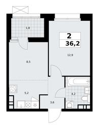 1-BD Apartment Sale, 36.2 sq. m. at Buninskie Kvartaly, Akademika Semyonova Street, 22, Moscow, Russia #3 1-BD Apartment Sale, 36.2 sq. m. at Buninskie Kvartaly, Akademika Semyonova Street, 22, Moscow, Russia #3