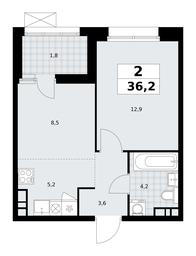 1-BD Apartment Sale, 36.2 sq. m. at Buninskie Kvartaly, Akademika Semyonova Street, 22, Moscow, Russia #4