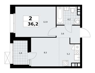 1-BD Apartment Sale, 36.2 sq. m. at Buninskie Kvartaly, Akademika Semyonova Street, 22, Moscow, Russia #3