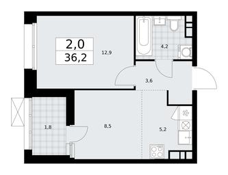 Продажа 1-комн. квартиры, 36,2 м² в ЖК «Бунинские кварталы», улица Академика Семёнова, 22, Москва, Россия #2 Продажа 1-комн. квартиры, 36,2 м² в ЖК «Бунинские кварталы», улица Академика Семёнова, 22, Москва, Россия #2