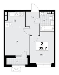 1-BD Apartment Sale, 39.7平方米 at Buninskie Kvartaly, Akademika Semyonova Street, 22, Moscow, Russia #4