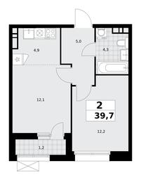 1-BD Apartment Sale, 39.7平方米 at Buninskie Kvartaly, Akademika Semyonova Street, 22, Moscow, Russia #3