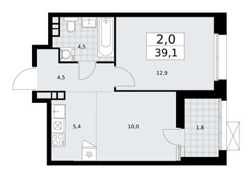 Продажа 1-комн. квартиры, 39,1 м² в ЖК «Бунинские кварталы», улица Академика Семёнова, 22, Москва, Россия #2 Продажа 1-комн. квартиры, 39,1 м² в ЖК «Бунинские кварталы», улица Академика Семёнова, 22, Москва, Россия #2