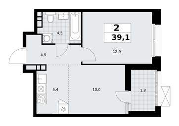 Продажа 1-комн. квартиры, 39,1 м² в ЖК «Бунинские кварталы», улица Академика Семёнова, 22, Москва, Россия #3