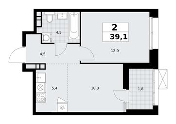 Продажа 1-комн. квартиры, 39,1 м² в ЖК «Бунинские кварталы», улица Академика Семёнова, 22, Москва, Россия #3
