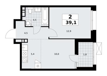 Продажа 1-комн. квартиры, 39,1 м² в ЖК «Бунинские кварталы», улица Академика Семёнова, 22, Москва, Россия #4