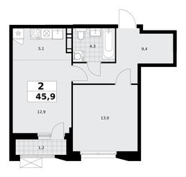 1-BD Apartment Sale, 45.9平方米 at Buninskie Kvartaly, Akademika Semyonova Street, 22, Moscow, Russia #3 1-BD Apartment Sale, 45.9平方米 at Buninskie Kvartaly, Akademika Semyonova Street, 22, Moscow, Russia #3