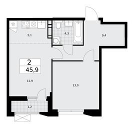 1-BD Apartment Sale, 45.9平方米 at Buninskie Kvartaly, Akademika Semyonova Street, 22, Moscow, Russia #2 1-BD Apartment Sale, 45.9平方米 at Buninskie Kvartaly, Akademika Semyonova Street, 22, Moscow, Russia #2