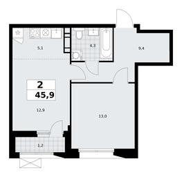 1-BD Apartment Sale, 45.9平方米 at Buninskie Kvartaly, Akademika Semyonova Street, 22, Moscow, Russia #3 1-BD Apartment Sale, 45.9平方米 at Buninskie Kvartaly, Akademika Semyonova Street, 22, Moscow, Russia #3