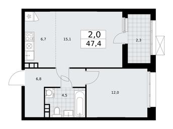 1-BD Apartment Sale, 47.4平方米 at Buninskie Kvartaly, Akademika Semyonova Street, 22, Moscow, Russia #2 1-BD Apartment Sale, 47.4平方米 at Buninskie Kvartaly, Akademika Semyonova Street, 22, Moscow, Russia #2