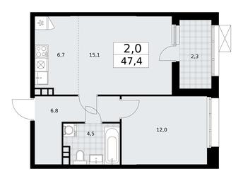 1-BD Apartment Sale, 47.4平方米 at Buninskie Kvartaly, Akademika Semyonova Street, 22, Moscow, Russia #2 1-BD Apartment Sale, 47.4平方米 at Buninskie Kvartaly, Akademika Semyonova Street, 22, Moscow, Russia #2