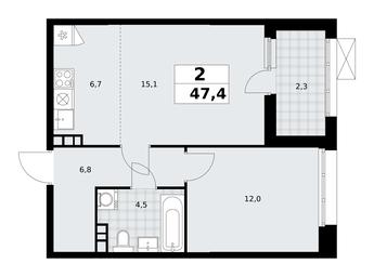 1-BD Apartment Sale, 47.4平方米 at Buninskie Kvartaly, Akademika Semyonova Street, 22, Moscow, Russia #3 1-BD Apartment Sale, 47.4平方米 at Buninskie Kvartaly, Akademika Semyonova Street, 22, Moscow, Russia #3