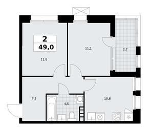1-BD Apartment Sale, 49 sq. m. at Buninskie Kvartaly, Akademika Semyonova Street, 22, Moscow, Russia #4