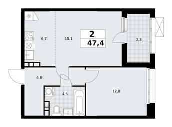 1-BD Apartment Sale, 47.4平方米 at Buninskie Kvartaly, Akademika Semyonova Street, 22, Moscow, Russia #3 1-BD Apartment Sale, 47.4平方米 at Buninskie Kvartaly, Akademika Semyonova Street, 22, Moscow, Russia #3