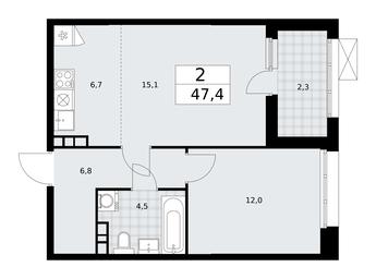 1-BD Apartment Sale, 47.4平方米 at Buninskie Kvartaly, Akademika Semyonova Street, 22, Moscow, Russia #2 1-BD Apartment Sale, 47.4平方米 at Buninskie Kvartaly, Akademika Semyonova Street, 22, Moscow, Russia #2