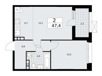 1-BD Apartment Sale, 47.4平方米 at Buninskie Kvartaly, Akademika Semyonova Street, 22, Moscow, Russia #2 1-BD Apartment Sale, 47.4平方米 at Buninskie Kvartaly, Akademika Semyonova Street, 22, Moscow, Russia #2