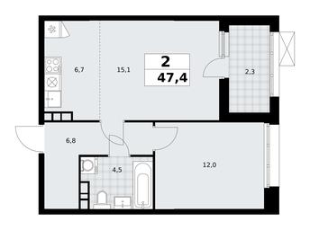 1-BD Apartment Sale, 47.4平方米 at Buninskie Kvartaly, Akademika Semyonova Street, 22, Moscow, Russia #3 1-BD Apartment Sale, 47.4平方米 at Buninskie Kvartaly, Akademika Semyonova Street, 22, Moscow, Russia #3