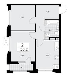 1-BD Apartment Sale, 50.2平方米 at Buninskie Kvartaly, Akademika Semyonova Street, 22, Moscow, Russia #2 1-BD Apartment Sale, 50.2平方米 at Buninskie Kvartaly, Akademika Semyonova Street, 22, Moscow, Russia #2