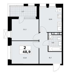 1-BD Apartment Sale, 48.9 sq. m. at Buninskie Kvartaly, Akademika Semyonova Street, 22, Moscow, Russia #3