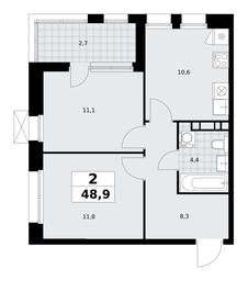 1-BD Apartment Sale, 48.9 sq. m. at Buninskie Kvartaly, Akademika Semyonova Street, 22, Moscow, Russia #4
