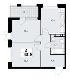 1-BD Apartment Sale, 48.9平方米 at Buninskie Kvartaly, Akademika Semyonova Street, 22, Moscow, Russia #3 1-BD Apartment Sale, 48.9平方米 at Buninskie Kvartaly, Akademika Semyonova Street, 22, Moscow, Russia #3