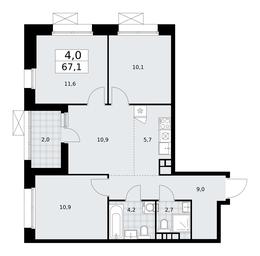 3-BD Apartment Sale, 67.1平方米 at Buninskie Kvartaly, Akademika Semyonova Street, 22, Moscow, Russia #2 3-BD Apartment Sale, 67.1平方米 at Buninskie Kvartaly, Akademika Semyonova Street, 22, Moscow, Russia #2