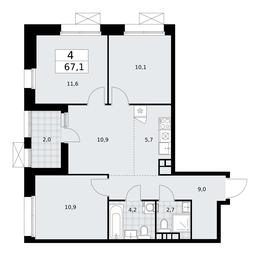 3-BD Apartment Sale, 67.1平方米 at Buninskie Kvartaly, Akademika Semyonova Street, 22, Moscow, Russia #2 3-BD Apartment Sale, 67.1平方米 at Buninskie Kvartaly, Akademika Semyonova Street, 22, Moscow, Russia #2