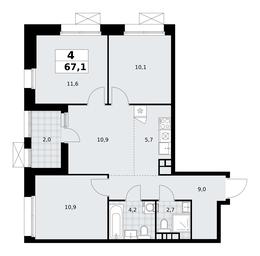 3-BD Apartment Sale, 67.1平方米 at Buninskie Kvartaly, Akademika Semyonova Street, 22, Moscow, Russia #3 3-BD Apartment Sale, 67.1平方米 at Buninskie Kvartaly, Akademika Semyonova Street, 22, Moscow, Russia #3
