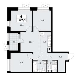 3-BD Apartment Sale, 67.1平方米 at Buninskie Kvartaly, Akademika Semyonova Street, 22, Moscow, Russia #3 3-BD Apartment Sale, 67.1平方米 at Buninskie Kvartaly, Akademika Semyonova Street, 22, Moscow, Russia #3