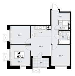 3-BD Apartment Sale, 67.1平方米 at Buninskie Kvartaly, Akademika Semyonova Street, 22, Moscow, Russia #3 3-BD Apartment Sale, 67.1平方米 at Buninskie Kvartaly, Akademika Semyonova Street, 22, Moscow, Russia #3