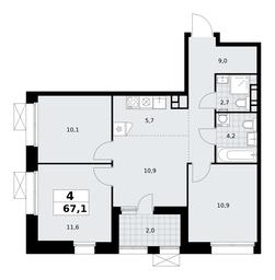 3-BD Apartment Sale, 67.1平方米 at Buninskie Kvartaly, Akademika Semyonova Street, 22, Moscow, Russia #3 3-BD Apartment Sale, 67.1平方米 at Buninskie Kvartaly, Akademika Semyonova Street, 22, Moscow, Russia #3