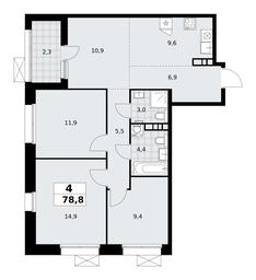 3-BD Apartment Sale, 78.8平方米 at Buninskie Kvartaly, Akademika Semyonova Street, 22, Moscow, Russia #3 3-BD Apartment Sale, 78.8平方米 at Buninskie Kvartaly, Akademika Semyonova Street, 22, Moscow, Russia #3