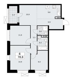 3-BD Apartment Sale, 78.8平方米 at Buninskie Kvartaly, Akademika Semyonova Street, 22, Moscow, Russia #2 3-BD Apartment Sale, 78.8平方米 at Buninskie Kvartaly, Akademika Semyonova Street, 22, Moscow, Russia #2