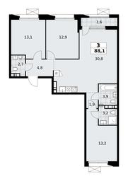 2-BD Apartment Sale, 88.1 sq. m. at Buninskie Kvartaly, Akademika Semyonova Street, 22, Moscow, Russia #3 2-BD Apartment Sale, 88.1 sq. m. at Buninskie Kvartaly, Akademika Semyonova Street, 22, Moscow, Russia #3