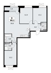 2-BD Apartment Sale, 88.1平方米 at Buninskie Kvartaly, Akademika Semyonova Street, 22, Moscow, Russia #3 2-BD Apartment Sale, 88.1平方米 at Buninskie Kvartaly, Akademika Semyonova Street, 22, Moscow, Russia #3