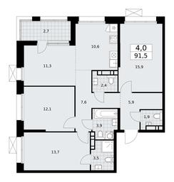 3-BD Apartment Sale, 91.5 sq. m. at Buninskie Kvartaly, Akademika Semyonova Street, 22, Moscow, Russia #2 3-BD Apartment Sale, 91.5 sq. m. at Buninskie Kvartaly, Akademika Semyonova Street, 22, Moscow, Russia #2