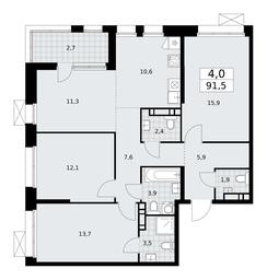 3-BD Apartment Sale, 91.5 sq. m. at Buninskie Kvartaly, Akademika Semyonova Street, 22, Moscow, Russia #2 3-BD Apartment Sale, 91.5 sq. m. at Buninskie Kvartaly, Akademika Semyonova Street, 22, Moscow, Russia #2
