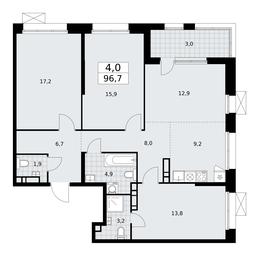 3-BD Apartment Sale, 96.7 sq. m. at Buninskie Kvartaly, Akademika Semyonova Street, 22, Moscow, Russia #2 3-BD Apartment Sale, 96.7 sq. m. at Buninskie Kvartaly, Akademika Semyonova Street, 22, Moscow, Russia #2