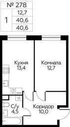 Продажа квартиры, 40,6 м² в ЖК «Цветочные Поляны», квартал № 23, поселение Филимонковское, Москва, Россия #3