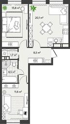 Продажа 2-комн. квартиры, 60,2 м² в ЖК «Эко Бунино», проспект Куприна, 34к1, поселение Сосенское, Москва, Россия #2 Продажа 2-комн. квартиры, 60,2 м² в ЖК «Эко Бунино», проспект Куприна, 34к1, поселение Сосенское, Москва, Россия #2