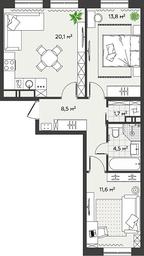 2-BD Apartment Sale, 60.2 sq. m. at Eko Bunino, prospekt Kuprina, 34к1, Sosenskoye Settlement, Moscow, Russia #2 2-BD Apartment Sale, 60.2 sq. m. at Eko Bunino, prospekt Kuprina, 34к1, Sosenskoye Settlement, Moscow, Russia #2
