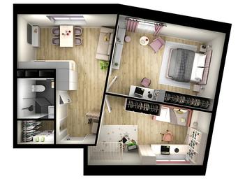 1-BD Apartment Sale, 58.59 sq. m. at Tsvetochnye Polyany City, kvartal № 165, Filimonkovskoye Municipal Formation, Moscow, Russia #4
