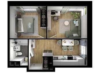 1-BD Apartment Sale, 40.97 sq. m. at Tsvetochnye Polyany City, kvartal № 165, Filimonkovskoye Municipal Formation, Moscow, Russia #4