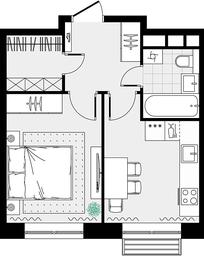 Apartment Sale, 32.88平方米 at Tsvetochnye Polyany City, kvartal № 165, Filimonkovskoye Municipal Formation, Moscow, Russia #2